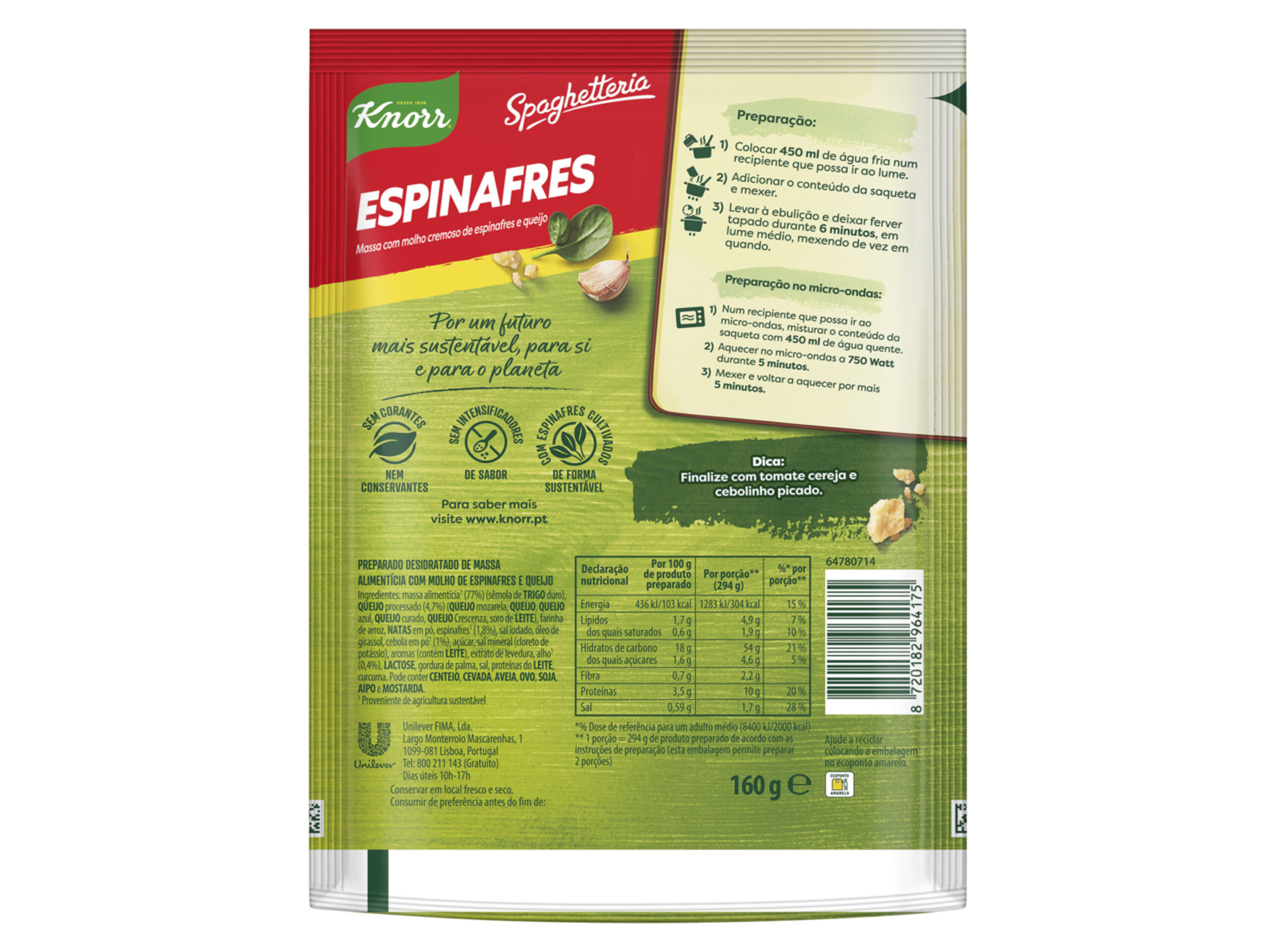 MASSA DE ESPINAFRES KNORR 160GR image number 1