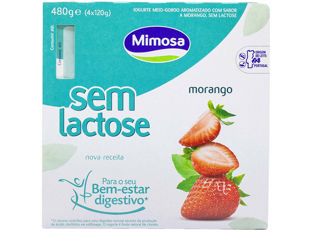 IOGURTE MIMOSA SEM LACTOSE MORANGO 4X125G