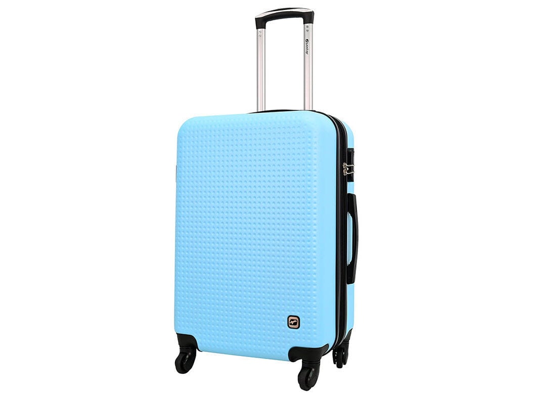 MALA DE VIAGEM M&Eacute;DIA R&Iacute;GIDA AIRPORT AZUL 4 RODAS 65X42X26CM