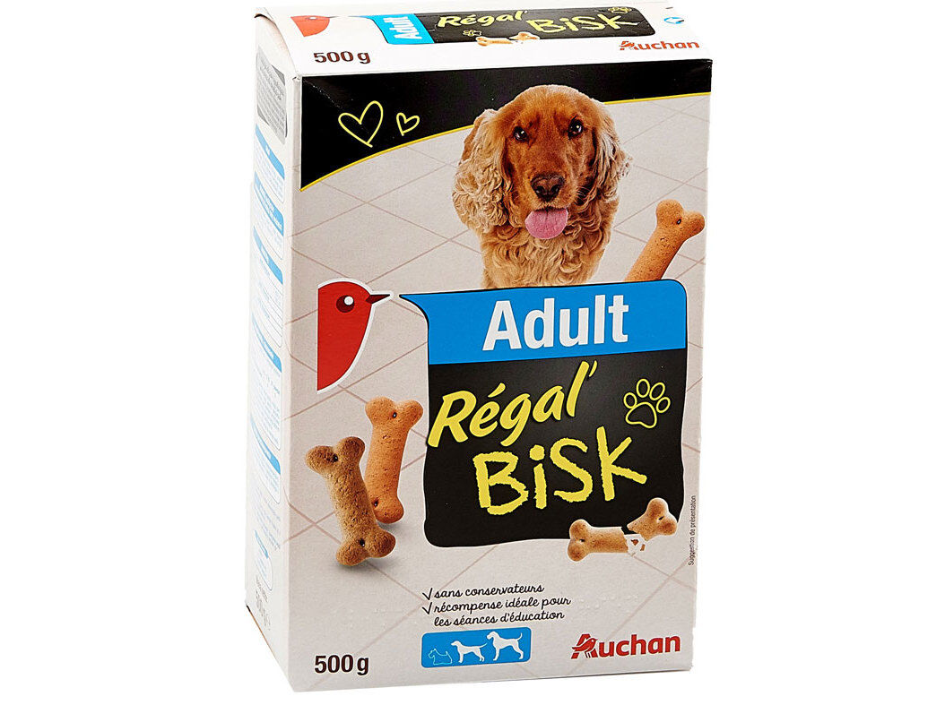 SNACKS PARA C&Atilde;O AUCHAN ADULTO R&Eacute;GAL' BISK 500G