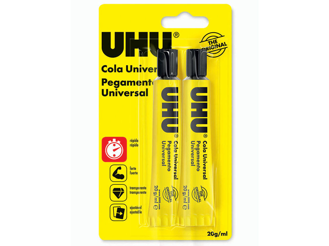 COLA UHU TRANSPARENTE 2X20ML image number 0