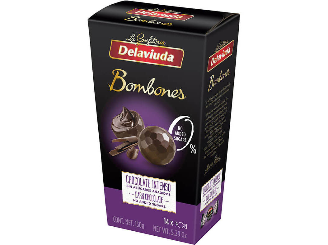 BOMBONS DELAVIUDA CHOCOLATE PRETO SEM A&Ccedil;&Uacute;CAR 150G