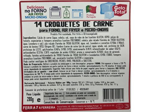CROQUETES GELO TOTAL CARNE FORNO 14UN 280G image number 1