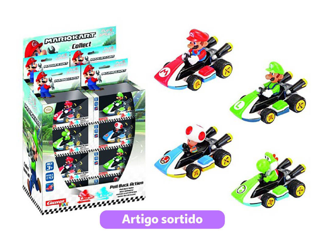 CARRO SUPER MARIO MARIO PULL AND SPEED 1:43 MODELOS SORTIDOS image number 0