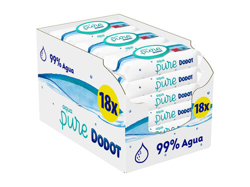 Toalhitas Bebé Aqua Pure Dodot (18x48 un) 864 un (Box XXL)