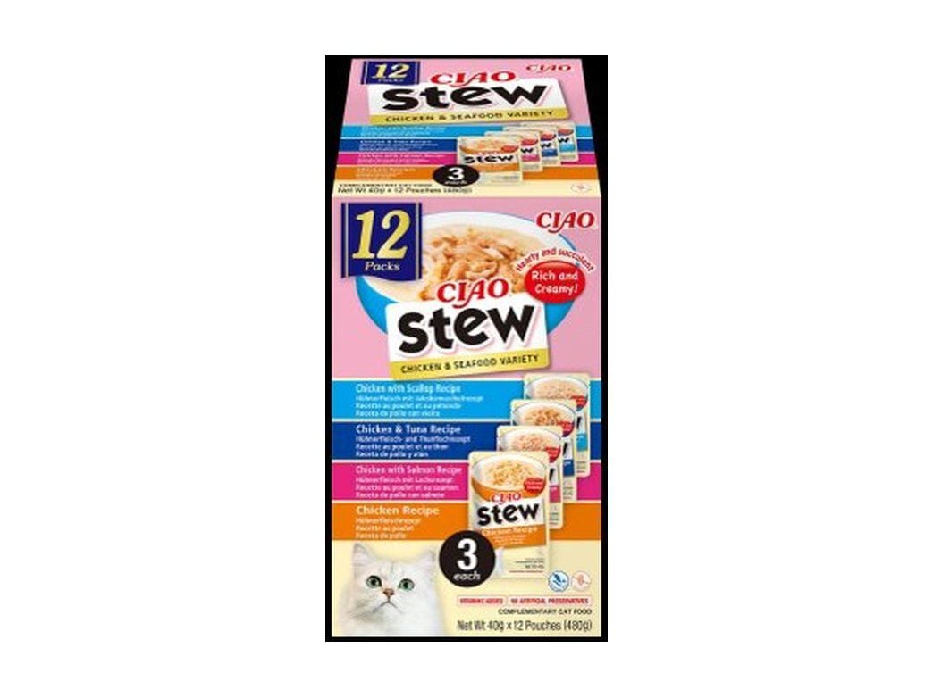 COMIDA H&Uacute;MIDA PARA GATO CIAO STEW FRANGO/MARISCO 12X40G image number 1