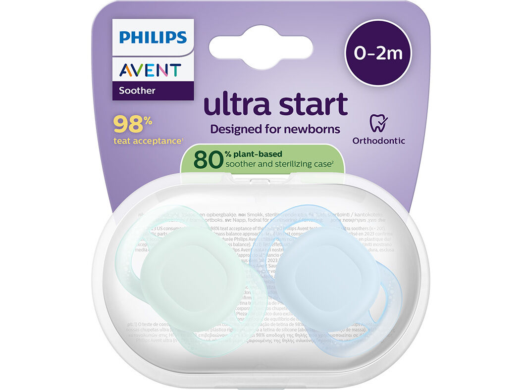 CHUPETA AVENT ULTRA START 0-2M VER/AZ 2UN image number 0
