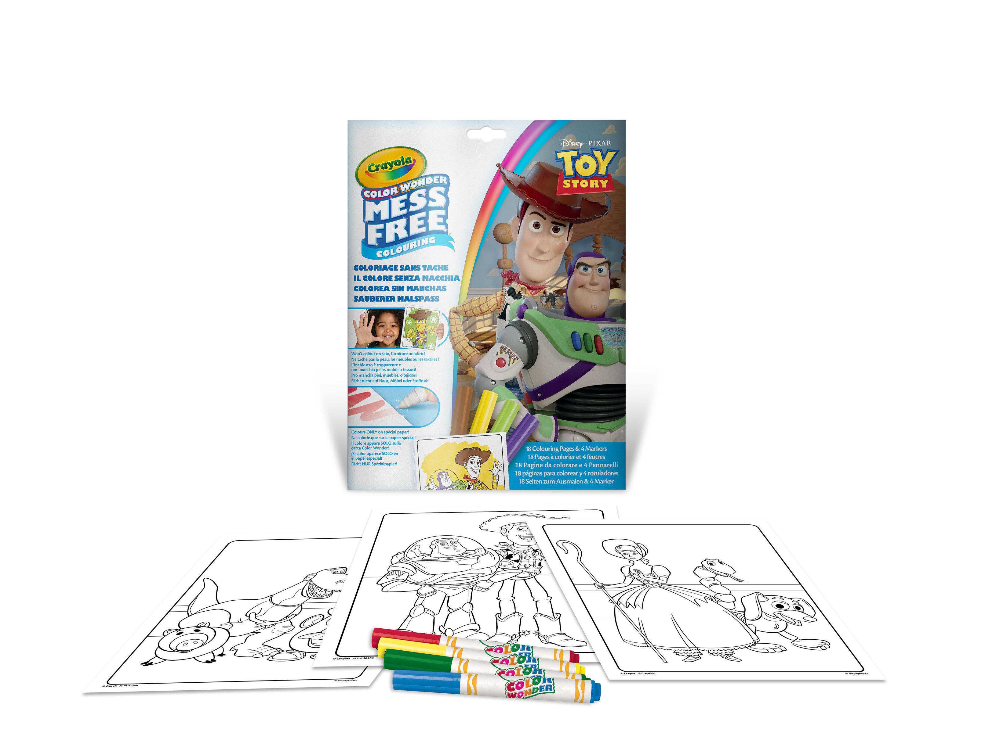 CONJUNTO COLORIR CRAYOLA TOY STORY COM 4 MARCADORES