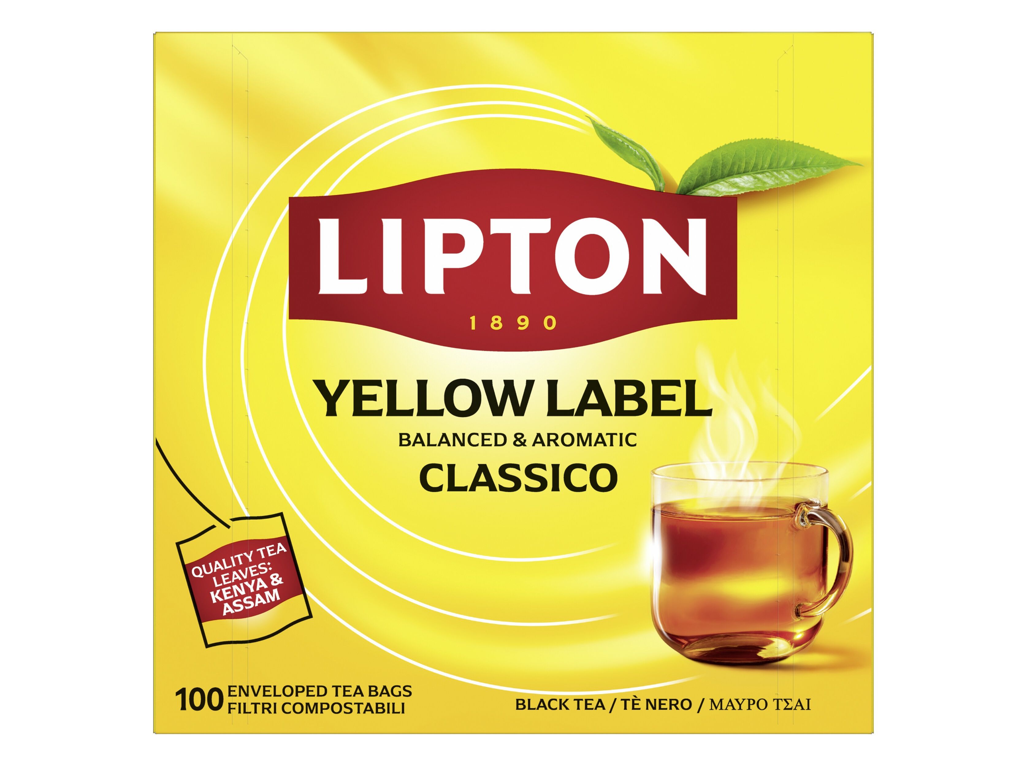 CH&Aacute; LIPTON PRETO YELLOW LABEL 100 SAQUETAS