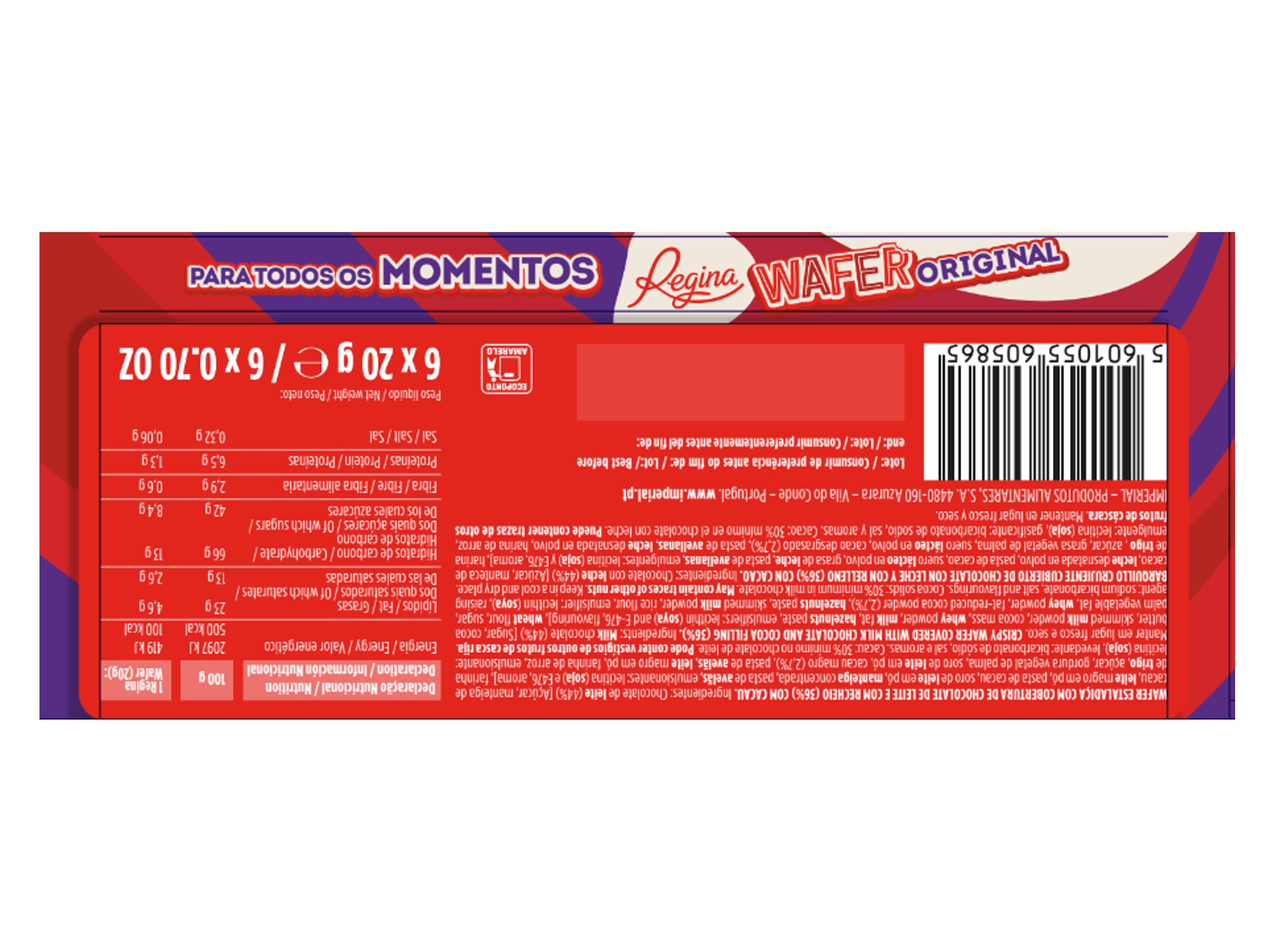 CHOCOLATE REGINA SNACK WAFER 120 G image number 1