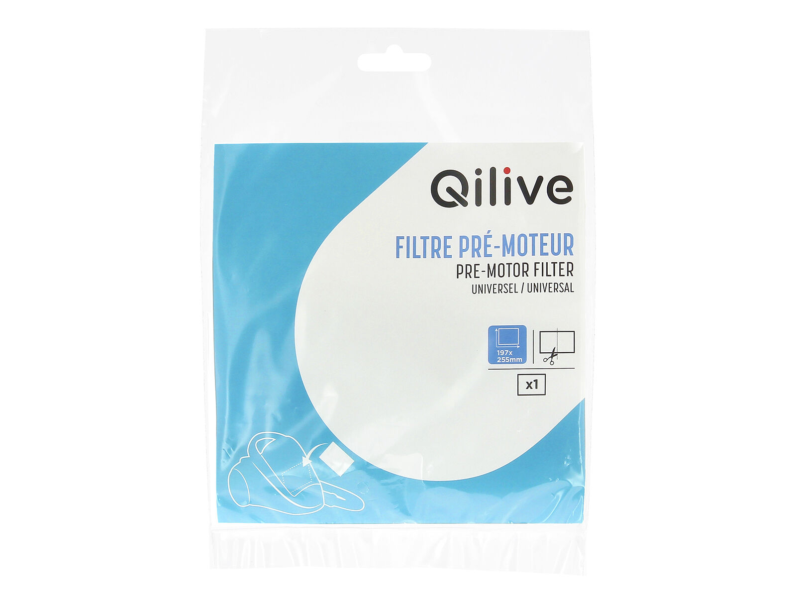 FILTRO PR&Eacute;-MOTOR QILIVE 600123260 UNIVERSAL 197X255MM