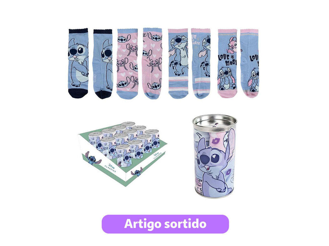 MEALHEIRO + 4 MEIAS STITCH MODELOS SORTIDOS