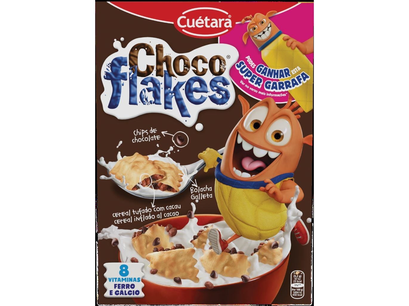 BOLACHA CU&Eacute;TARA FLAKES RECHEADA CHOCOLATE 500G image number 0