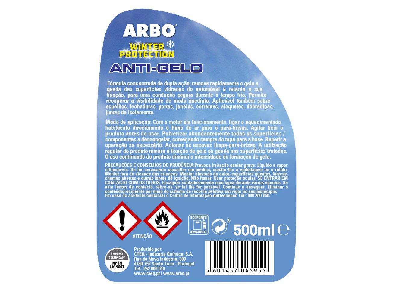 ANTI-GELO VIDROS ARBO SPRAY 500ML image number 1