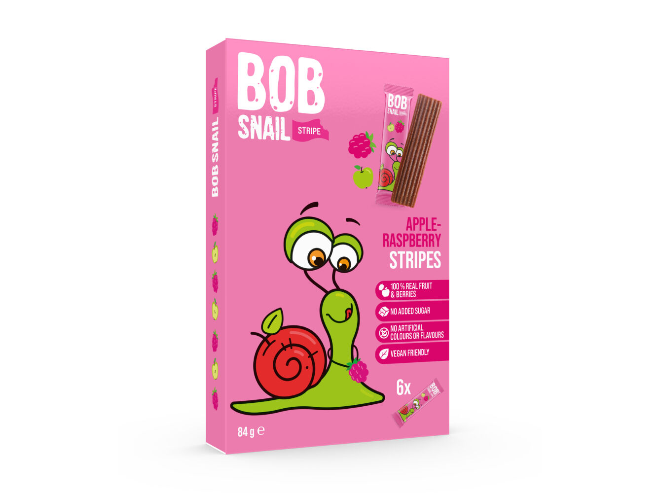 TIRAS DE FRUTA BOB SNAIL MA&Ccedil;&Atilde; E FRAMBOESA 84 G image number 0