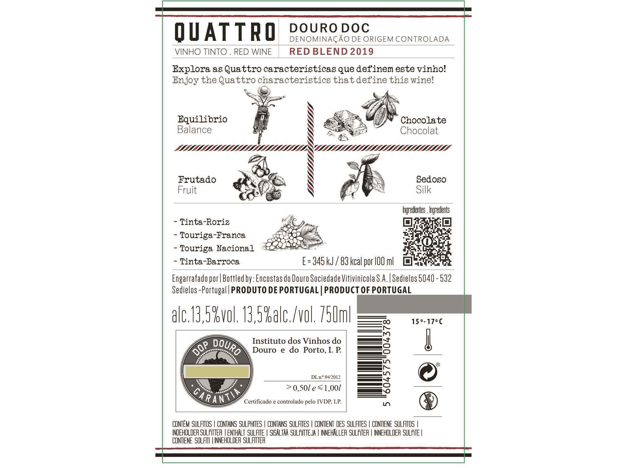 VINHO TINTO QUATTRO DOURO 0.75L image number 1