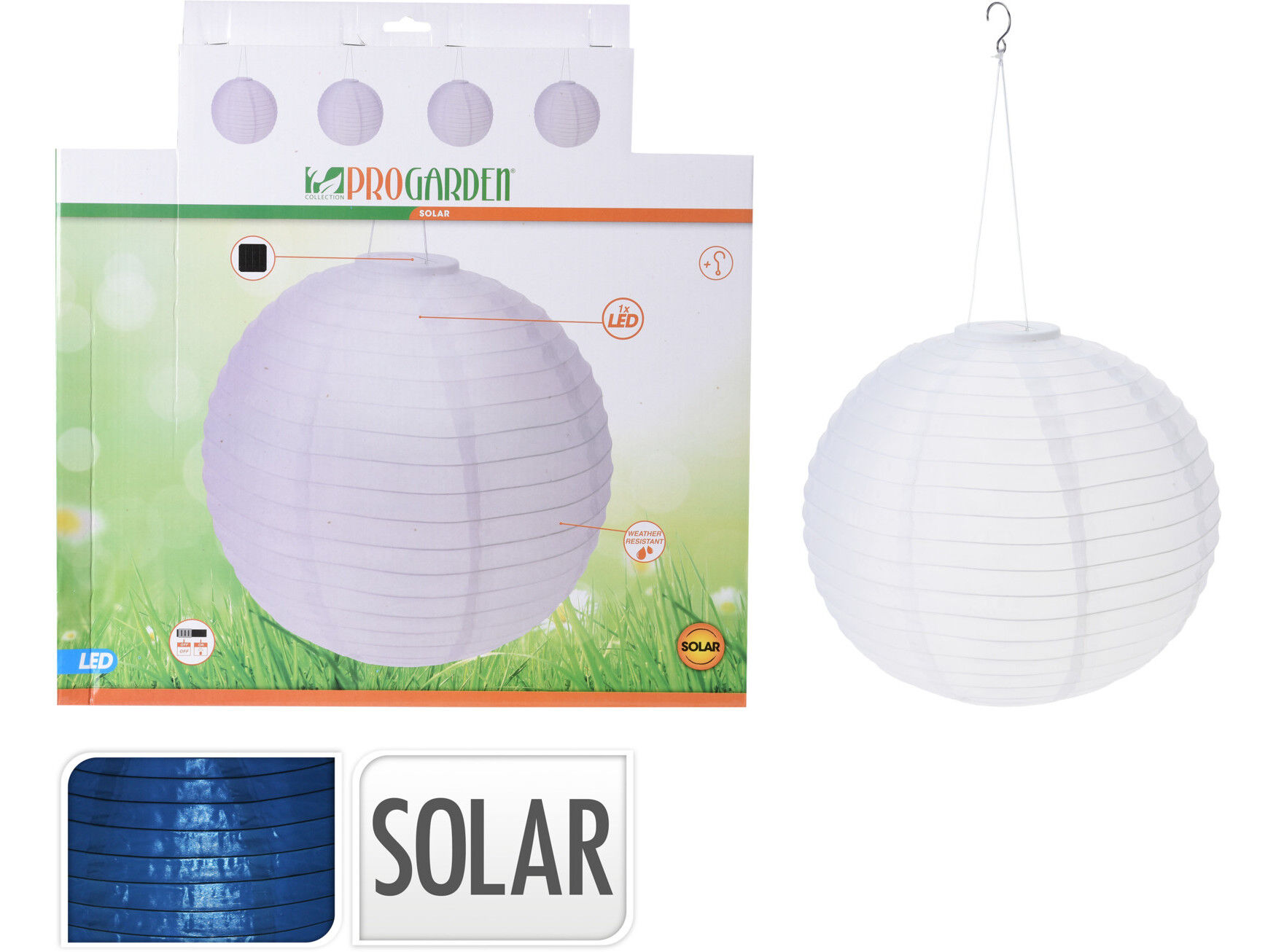 LUZ SOLAR PROGARDEN BRANCO &Oslash;40CM image number 1