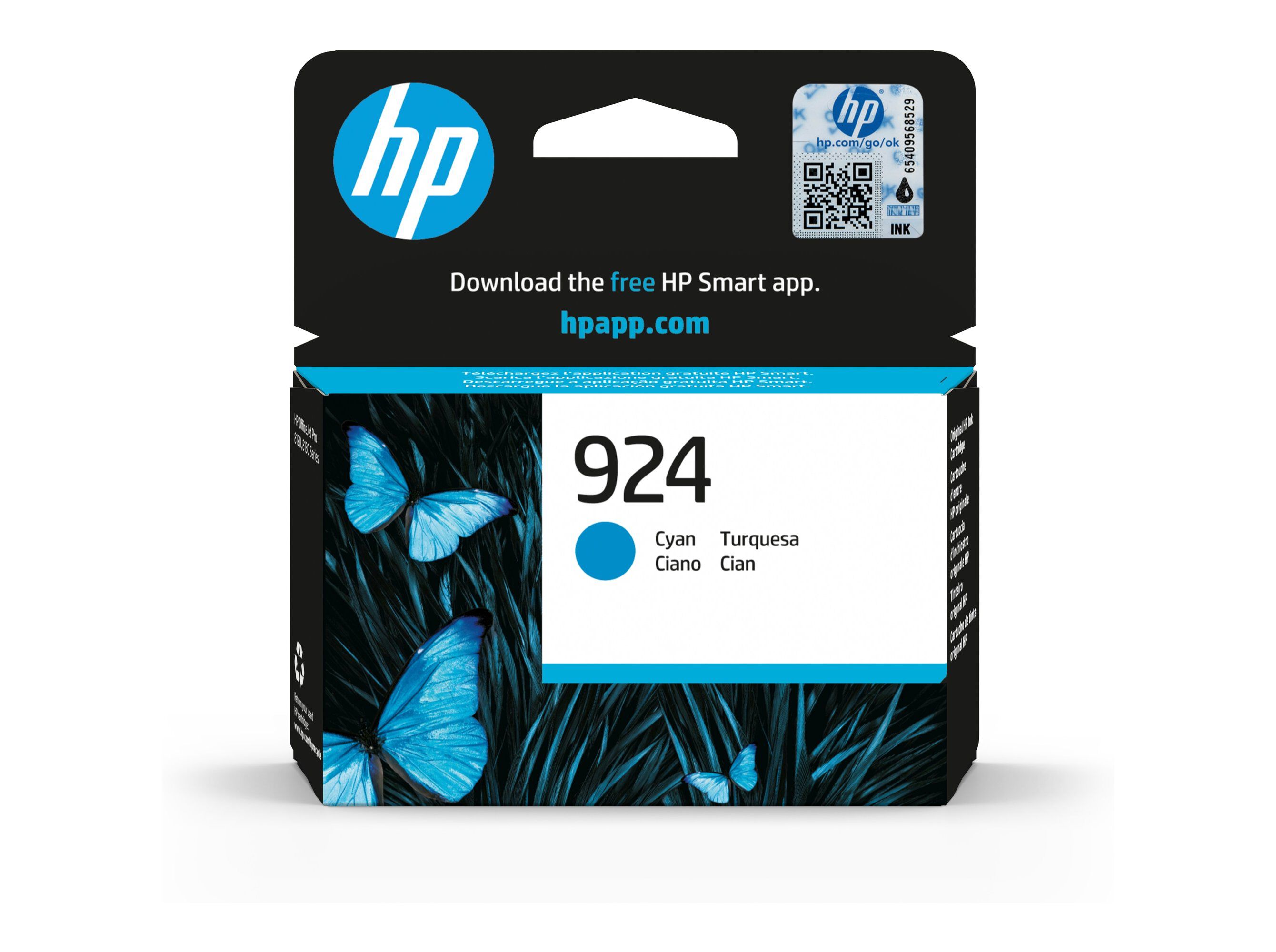 TINTEIRO ORIGINAL HP 924 CYAN 4K0U3NE#SE1 image number 0
