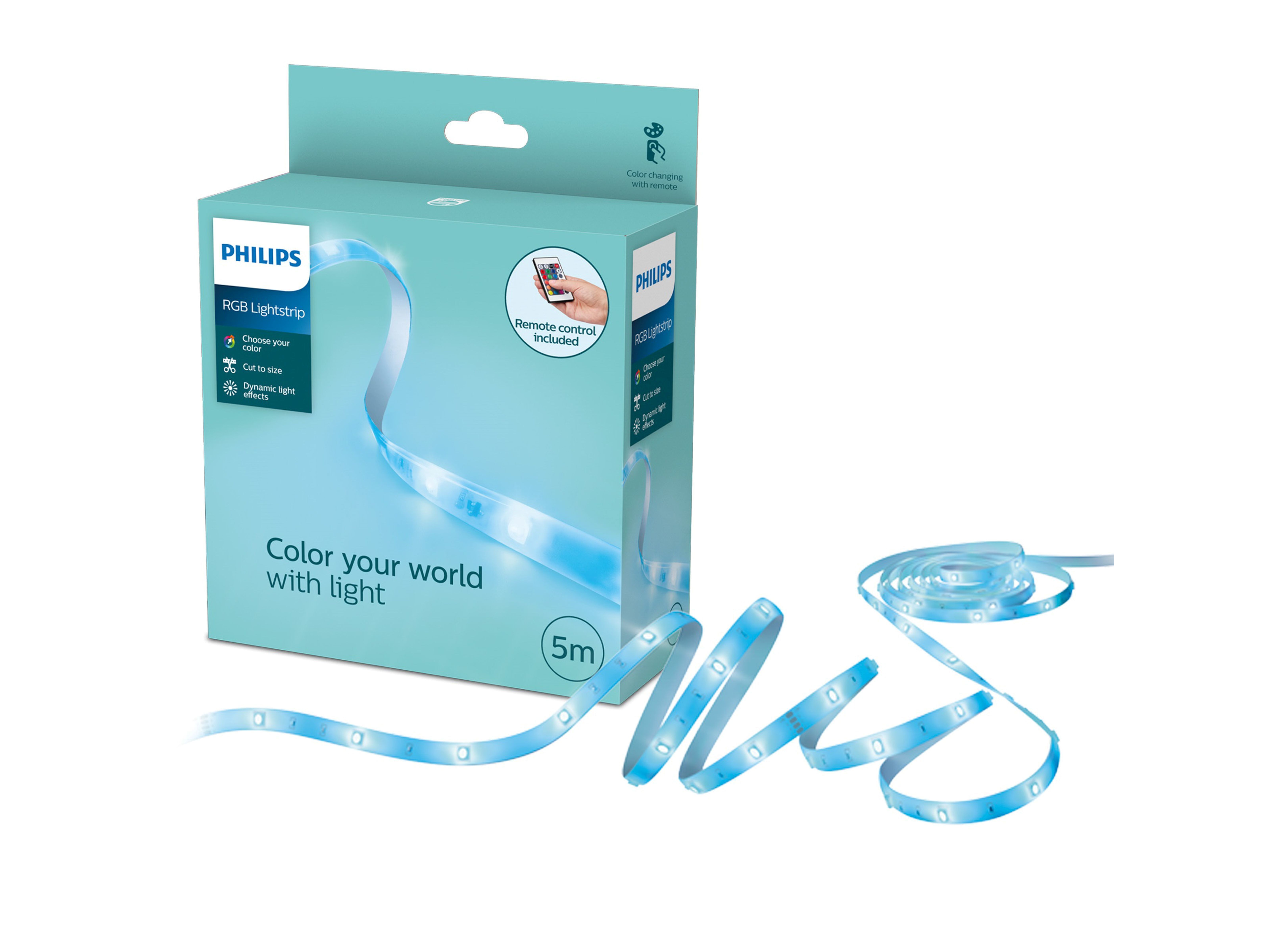 FITA LED PHILIPS 5M RGB 12W CONTROLO REMOTO