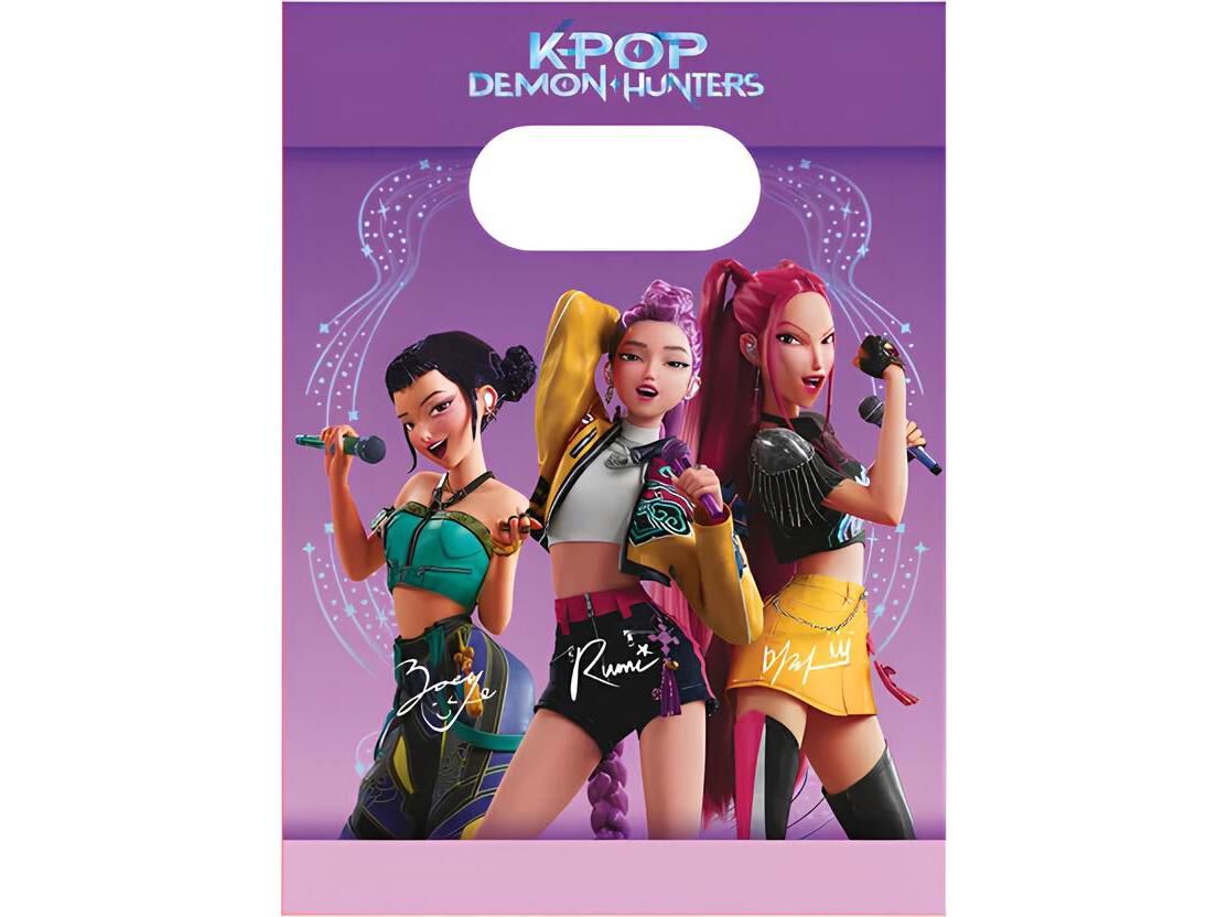 SACOS PAPEL PARA FESTA K-POP DEMON HUNTERS 4 UNIDADES