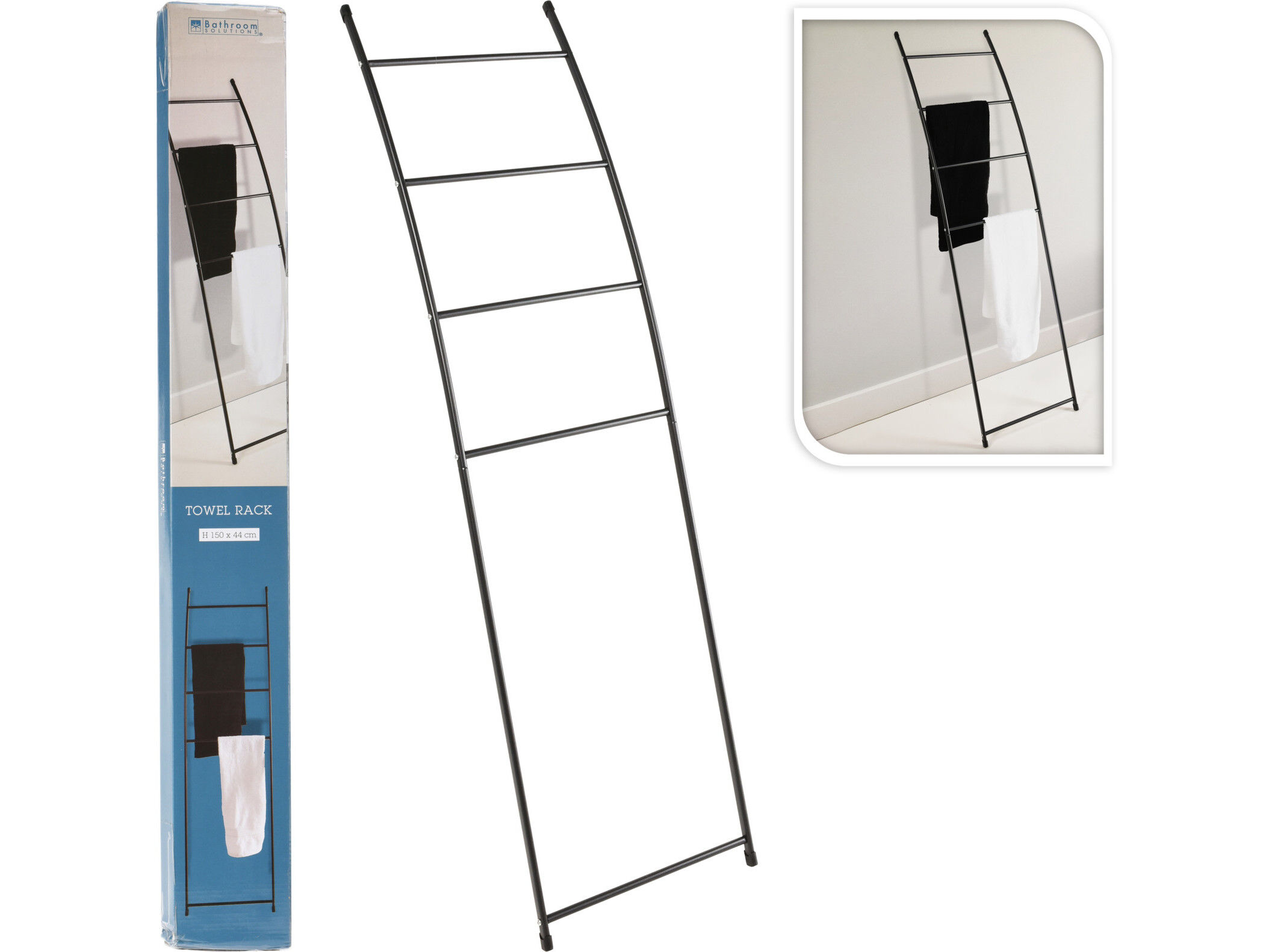 TOALHEIRO PRETO 44X10.5X150CM