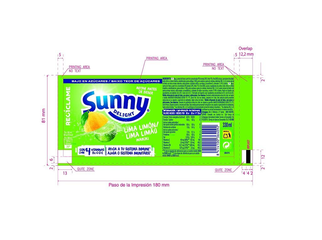 REFRIGERANTE SUNNY DELIGHT WAIKIKI 0.33L image number 1