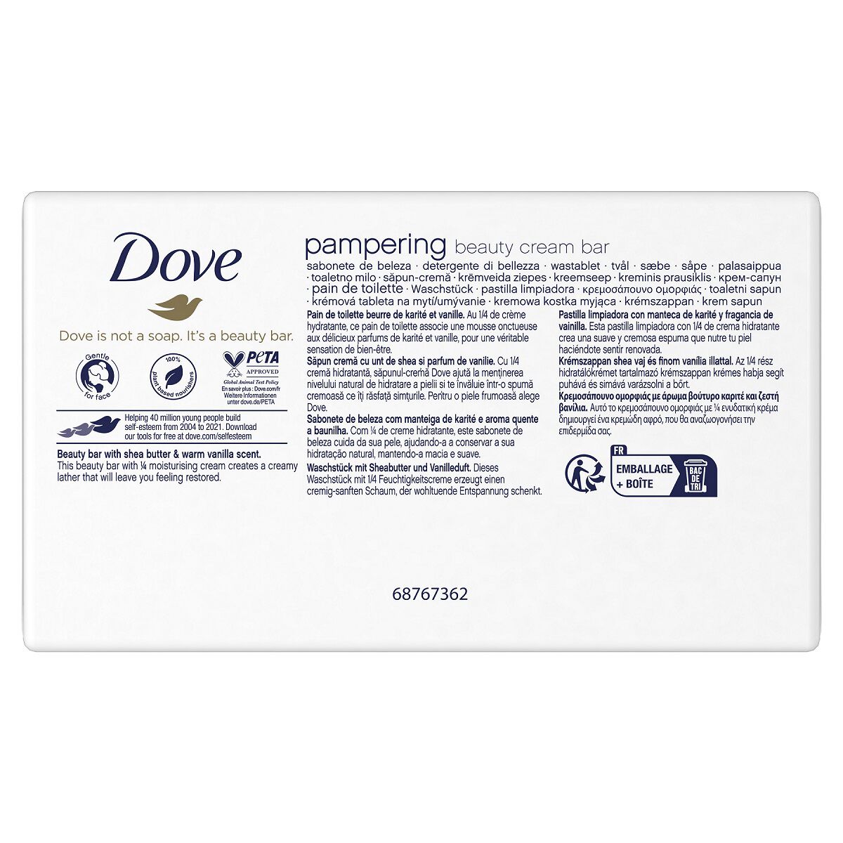 SABONETE S&Oacute;LIDO DOVE MANTEIGA KARIT&Eacute; 4X90G image number 1