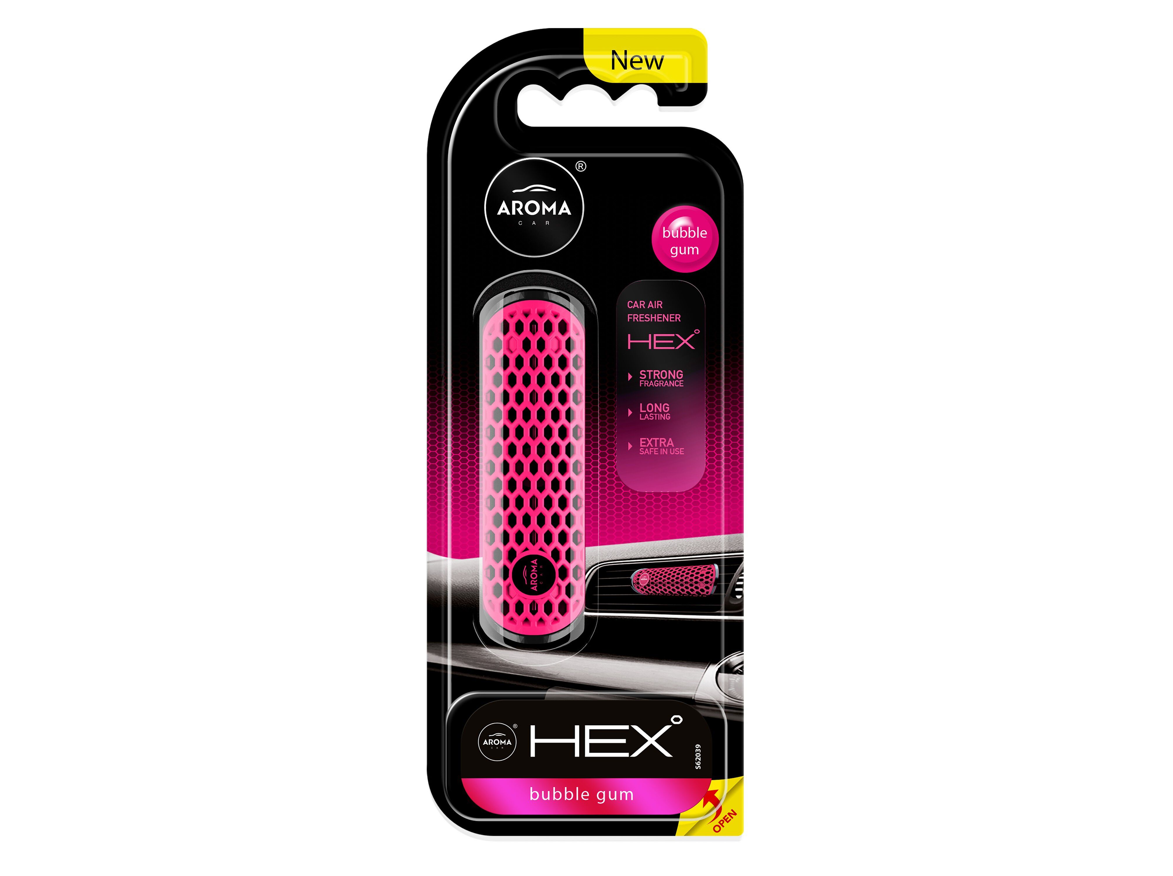 AMBIENTADOR AUTO AROMA CAR HEX BUBBLE GUM image number 0