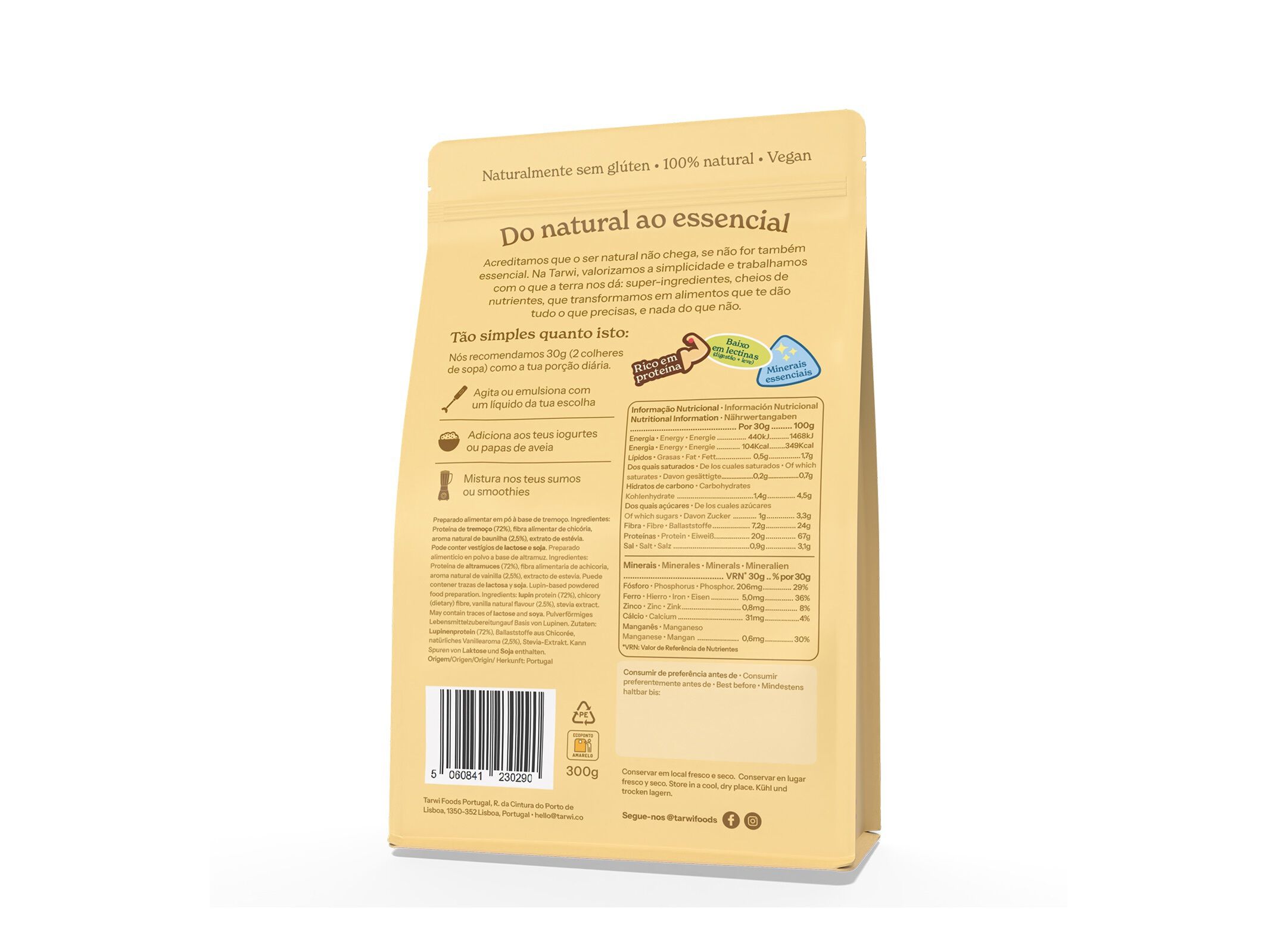 PROTEINA VEGAN TARWI BAUNILHA 300G image number 1