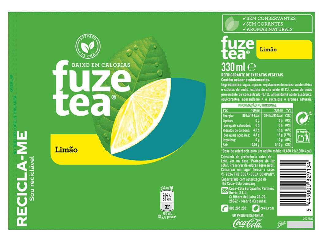 ICE TEA FUZE TEA LIM&Atilde;O 6X0.33L (SDR)