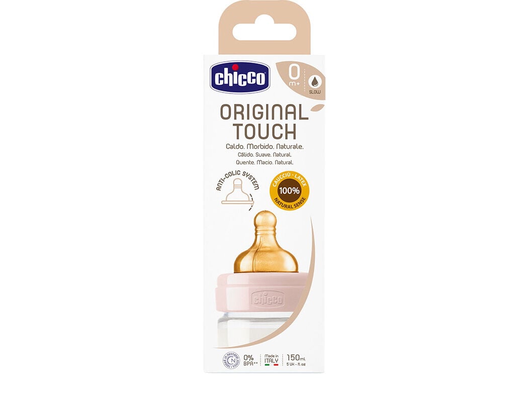 BIBER&Atilde;O CHICCO ORIG TOUCH LATEX ROSA 0M+ 150ML image number 0