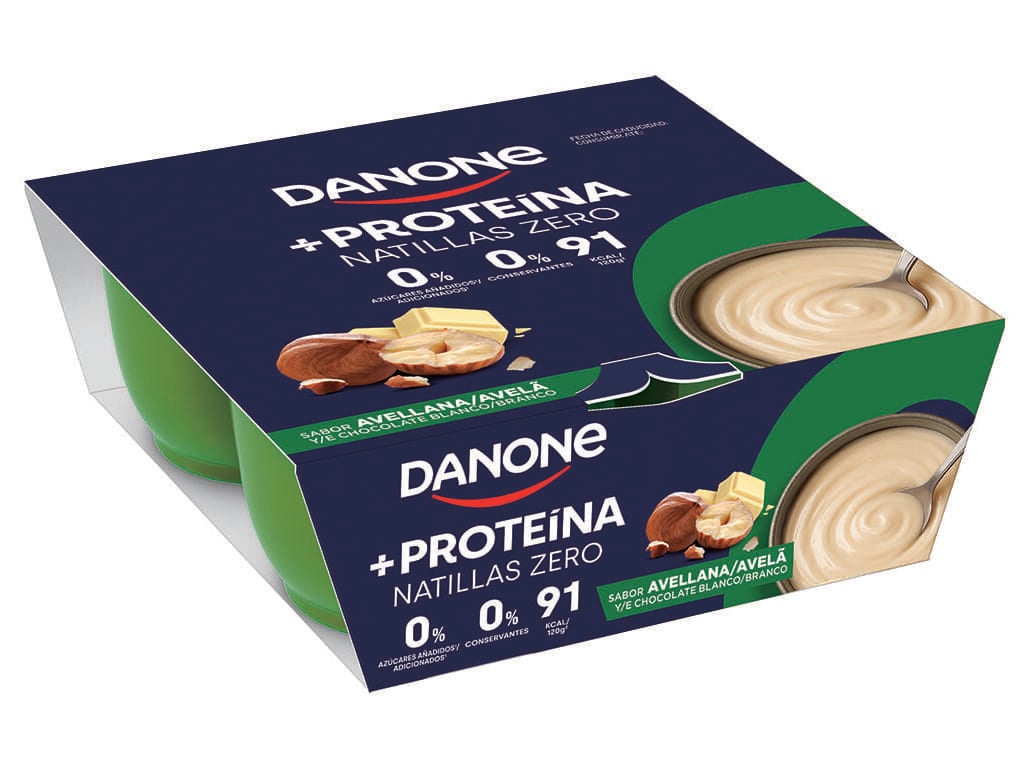 SOBREMESA DANONE +PROTE&Iacute;NA CHOCOLATE BRANCO E AVEL&Atilde; 4X120G image number 0