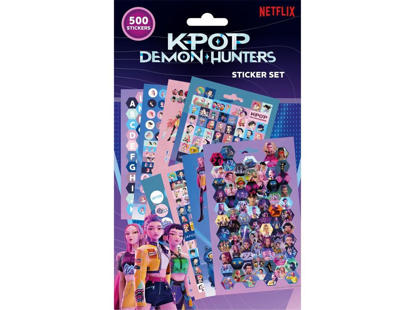AUTOCOLANTES K-POP DEMON HUNTERS 500 UNIDADES