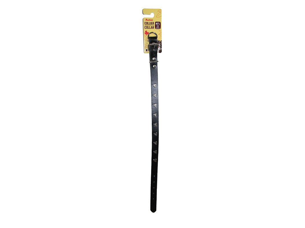 COLEIRA EM PELE AUCHAN NATURAL 2X40-48CM
