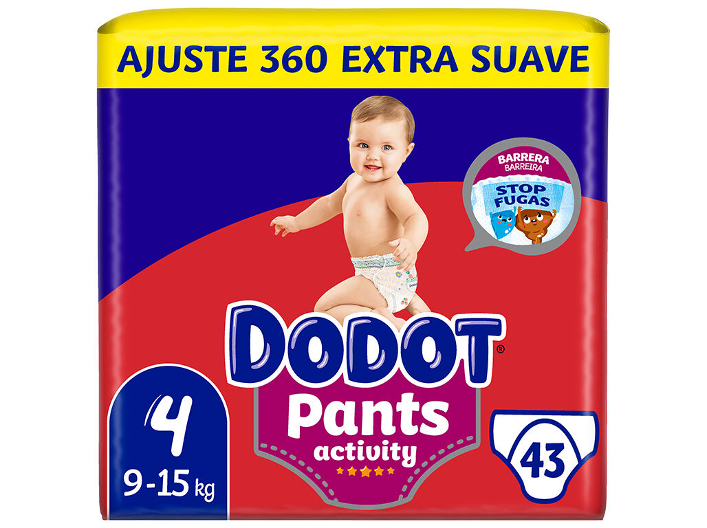 FRALDAS CUECA DODOT ACTIVITY EXTRA T4 9-15KG 43UN image number 0