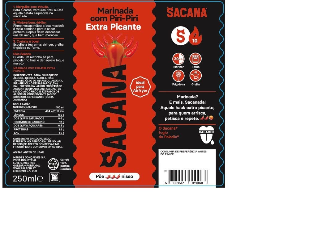 MARINADA SACANA EXTRA PICANTE 250ML image number 1
