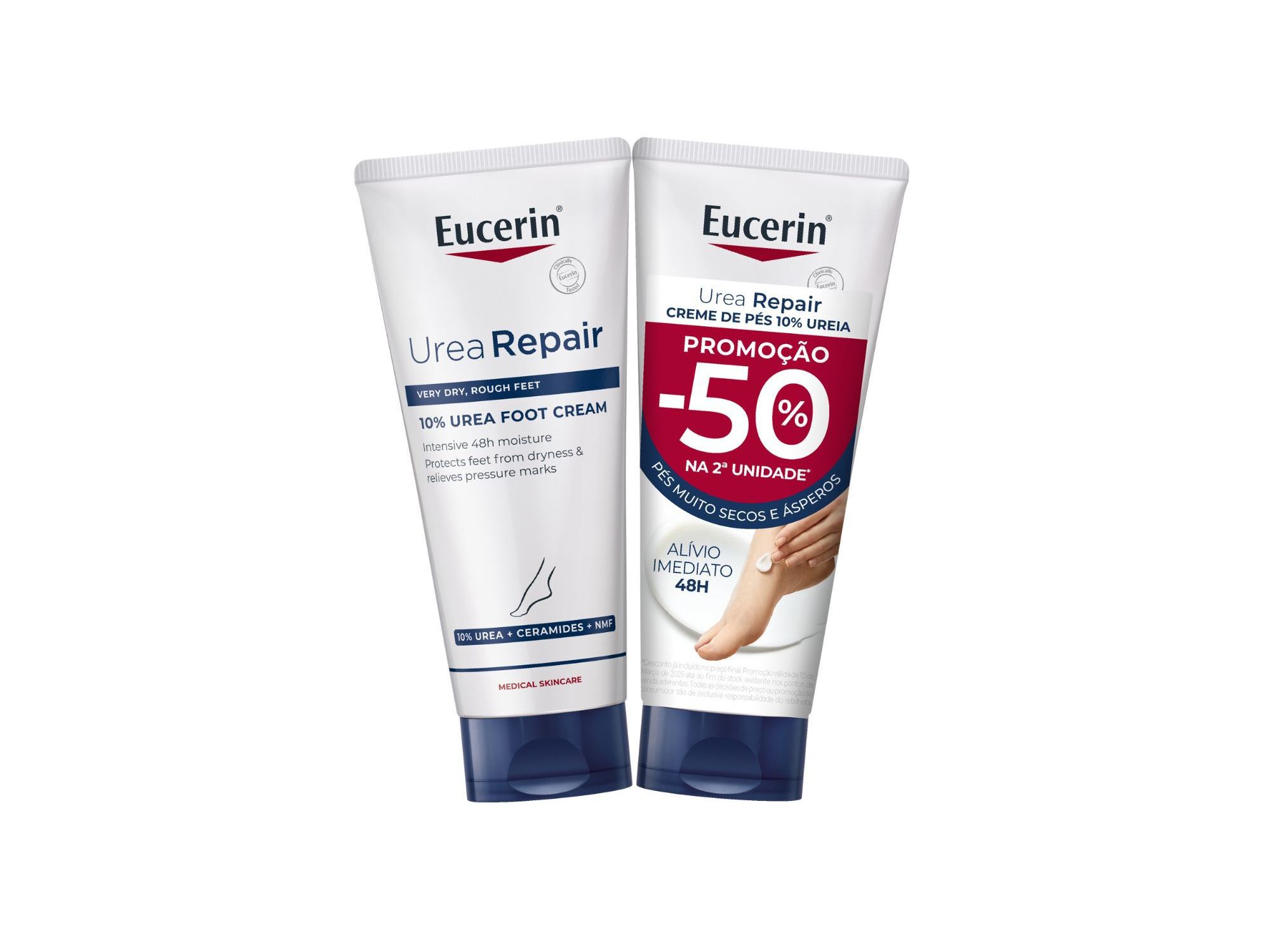 CREMES DE P&Eacute;S UREA REP EUCERIN 10% UREIA 2X100ML image number 0