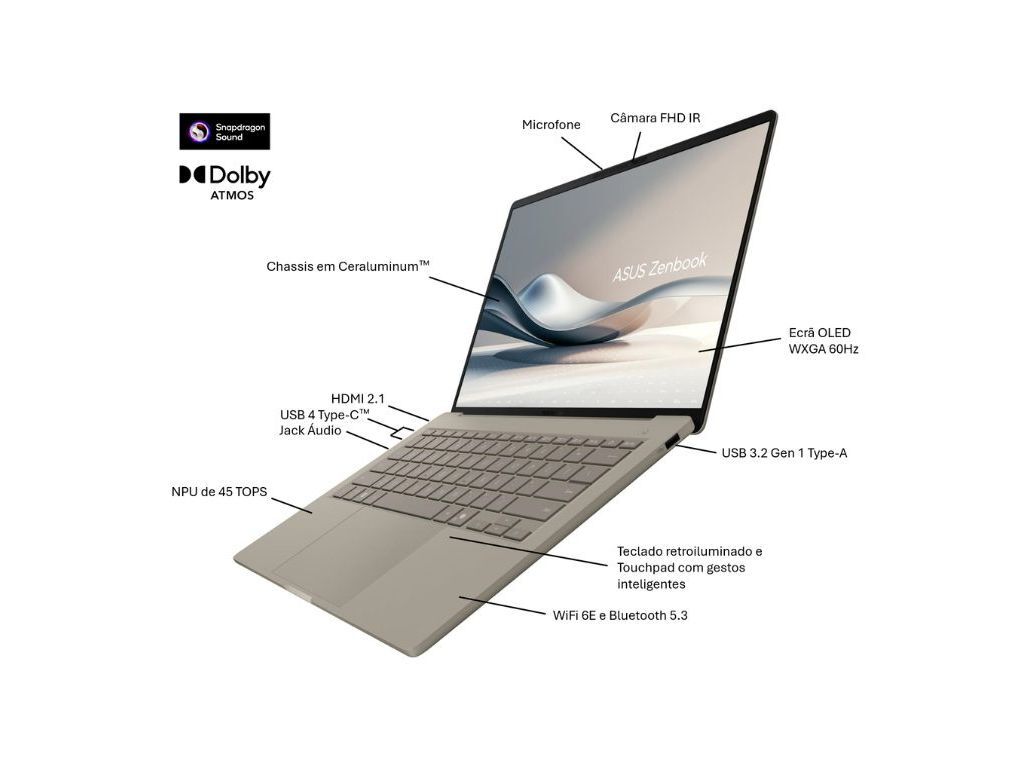 PORT&Aacute;TIL ASUS ZENBOOK UX3407QA-X1PAOHDGB1 (14'' SNAPDRAGON X1 RAM:32GB 512GB) image number 7