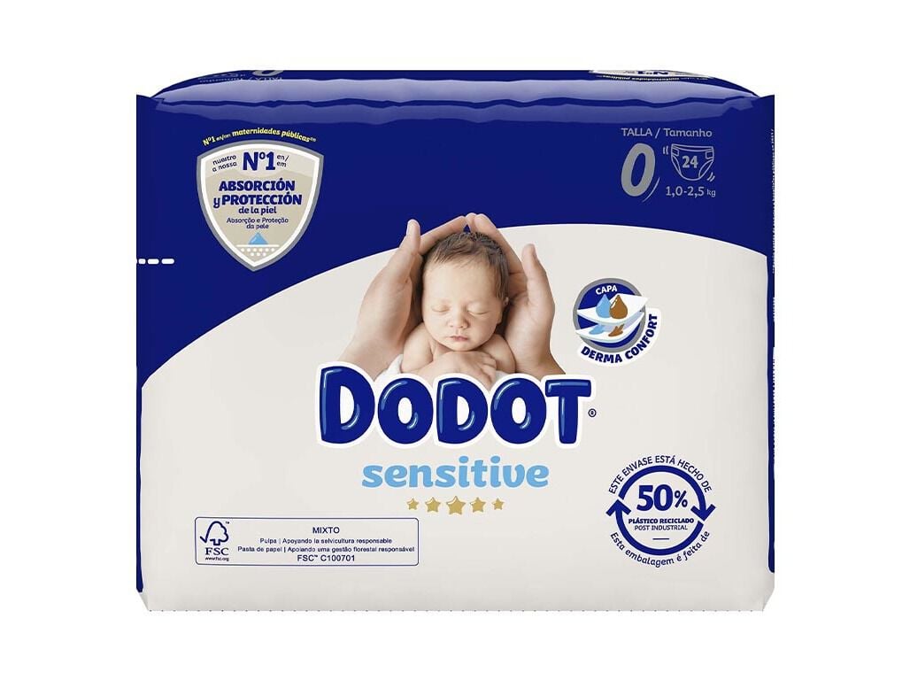FRALDAS DODOT SENSITIVE T0 1-2.5KG 24 UN image number 1