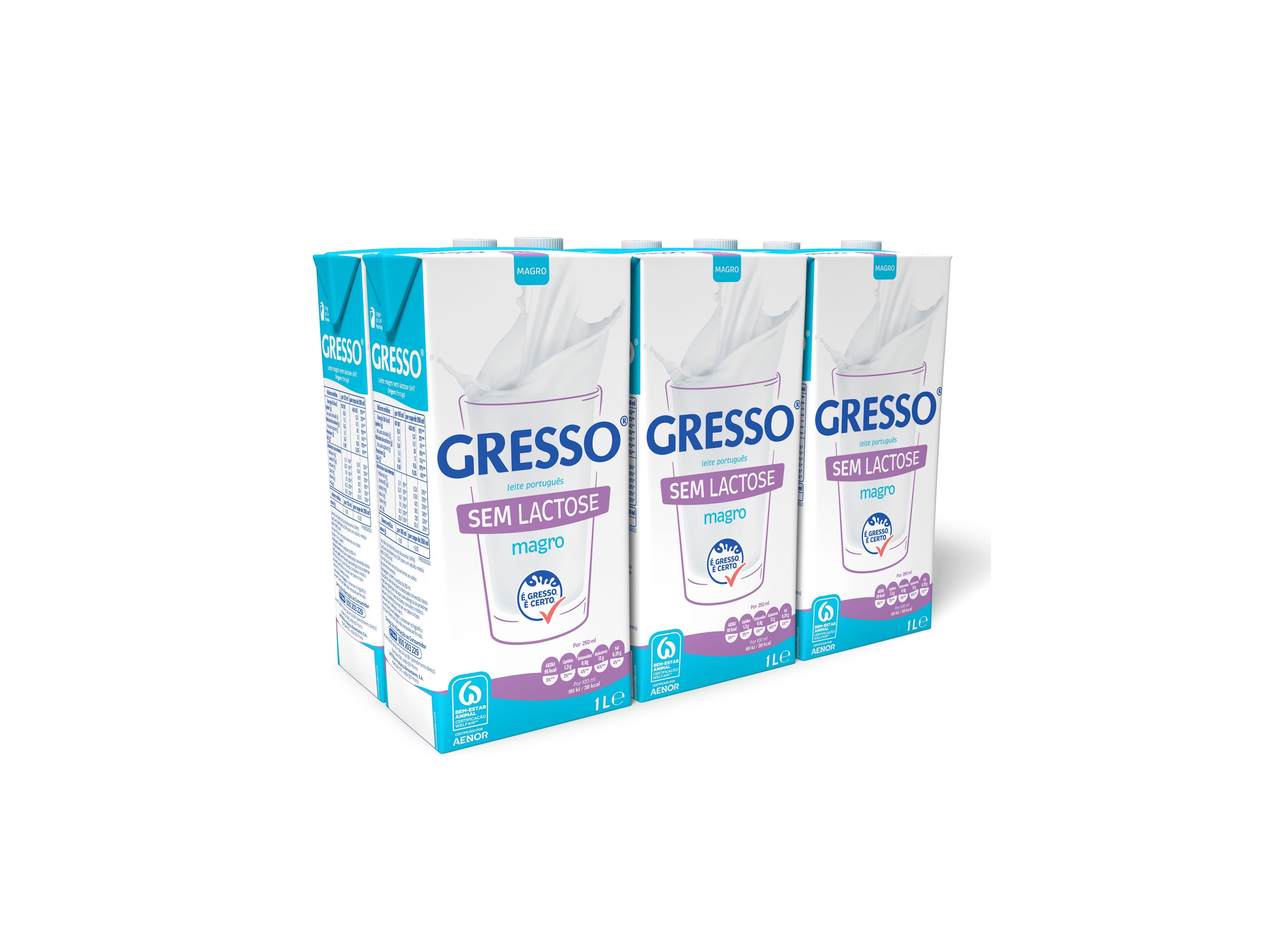LEITE S/LACTOSE GRESSO MAGRO 6X1L