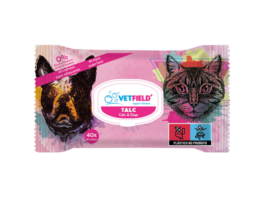 TOALHITAS LIMPEZA VETFIELD AROMA TALCO 40UN