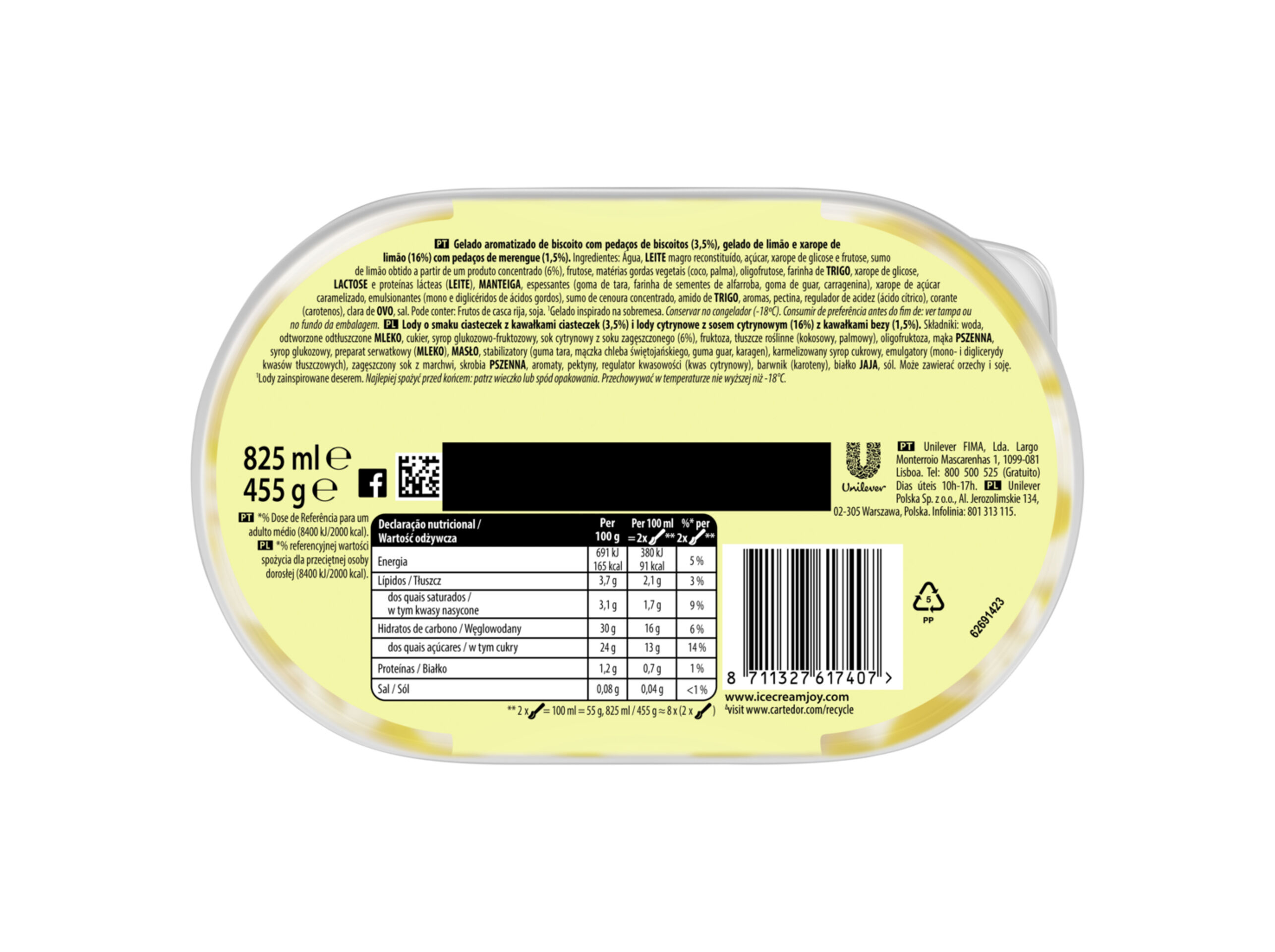 GELADO CARTE D'OR LEMON PIE 825ML image number 1