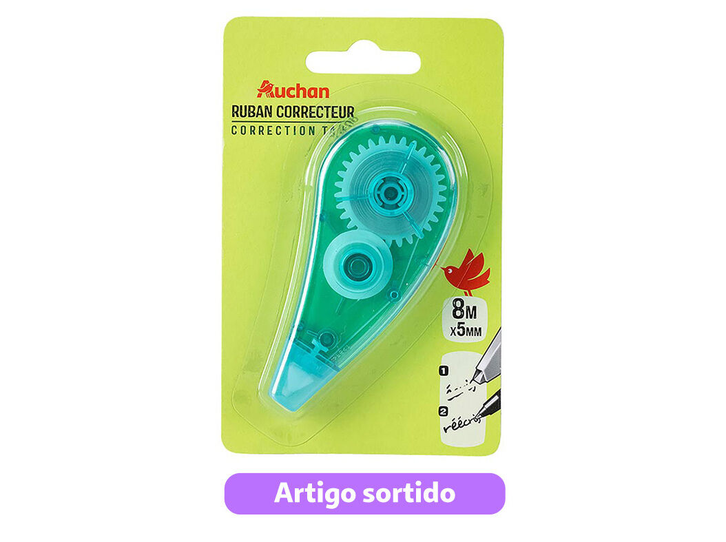 FITA CORRETORA AUCHAN 5MMX8M CORES SORTIDAS