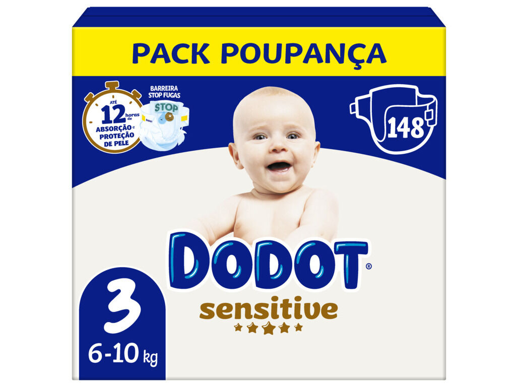 FRALDAS SENSITIVE DODOT BOX T3 148UN image number 0