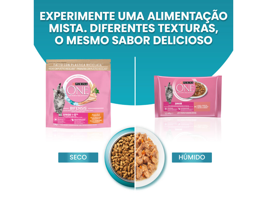COMIDA H&Uacute;MIDA PARA GATINHO PURINA ONE FRANGO 4X85G image number 7