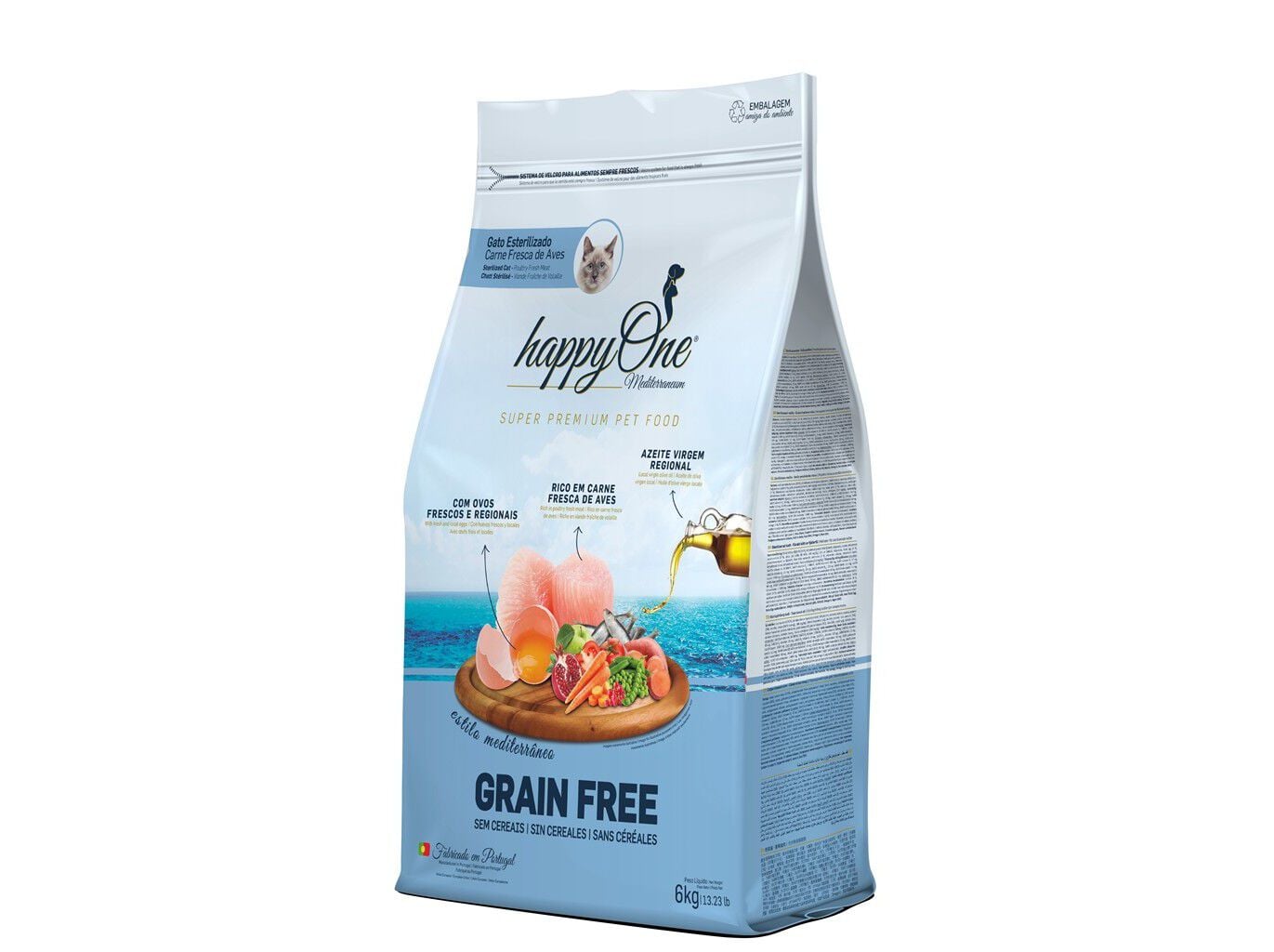 RA&Ccedil;&Atilde;O PARA GATO HAPPYONE MEDITERRANEUM ESTERILIZADO 6KG image number 0