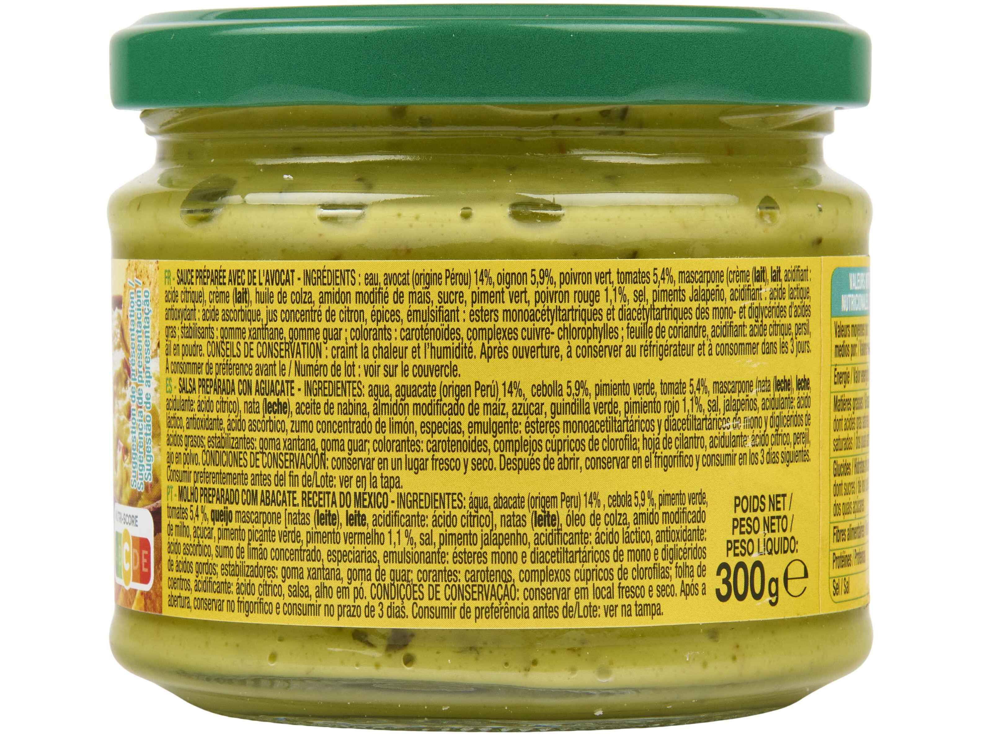 MOLHO AUCHAN GUACAMOLE 300G image number 2