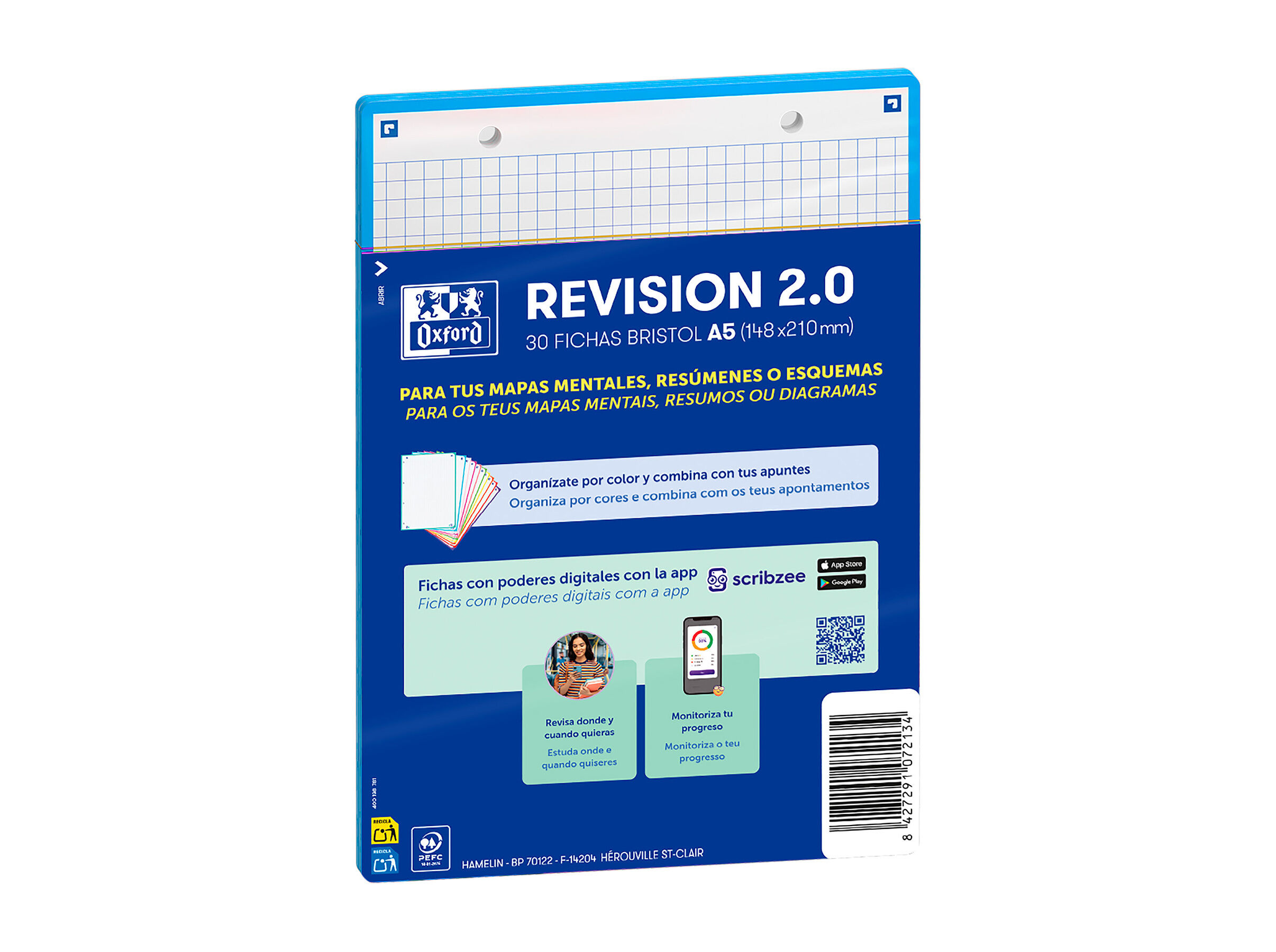 FLASHCARDS QUADRICULADOS OXFORD 2.0 A5 TURQUESA 30 FOLHAS image number 0
