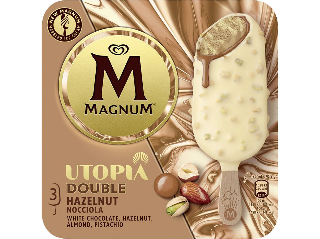 GELADO MAGNUM DOUBLE AVEL&Atilde; 3X85ML image number 0