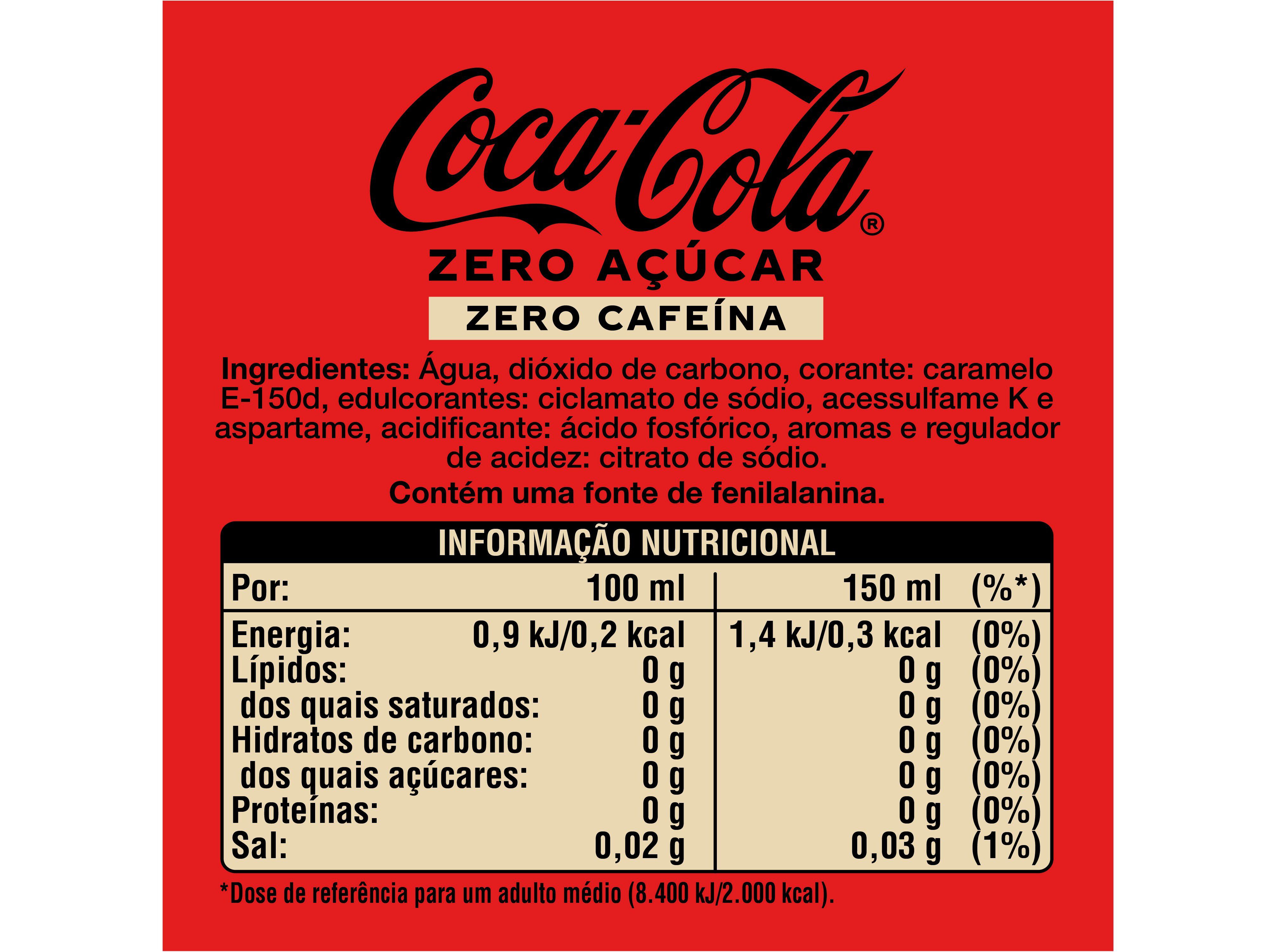 REFRIGERANTE C/ GAS COCA-COLA ZERO S/CAFE&Iacute;NA LATA 0.20L(SDR) image number 1